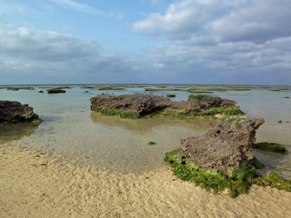 久米島シンリ浜の不思議岩